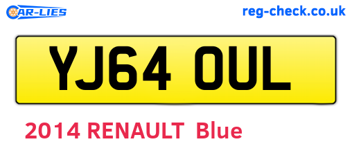 YJ64OUL are the vehicle registration plates.