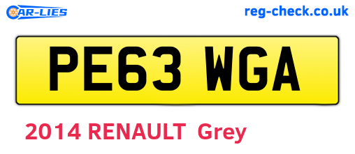 PE63WGA are the vehicle registration plates.