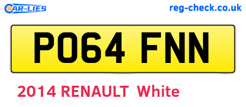 PO64FNN are the vehicle registration plates.