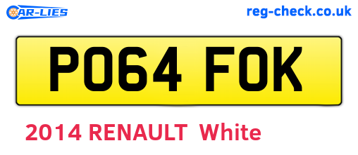 PO64FOK are the vehicle registration plates.