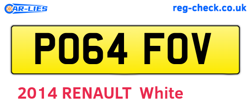 PO64FOV are the vehicle registration plates.