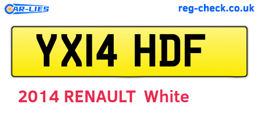 YX14HDF are the vehicle registration plates.