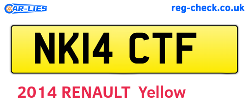 NK14CTF are the vehicle registration plates.