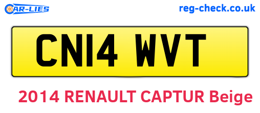 CN14WVT are the vehicle registration plates.