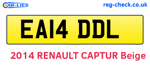 EA14DDL are the vehicle registration plates.