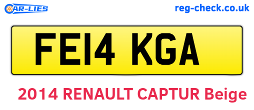 FE14KGA are the vehicle registration plates.