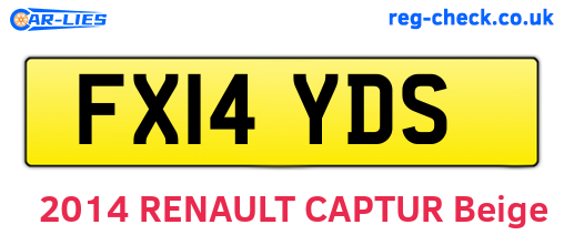 FX14YDS are the vehicle registration plates.