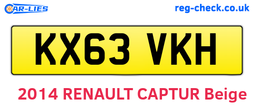 KX63VKH are the vehicle registration plates.
