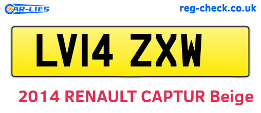 LV14ZXW are the vehicle registration plates.
