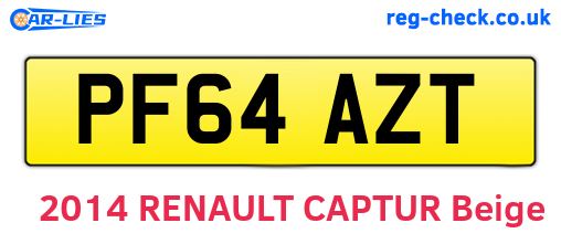 PF64AZT are the vehicle registration plates.