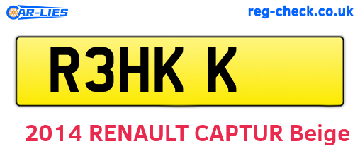 R3HKK are the vehicle registration plates.
