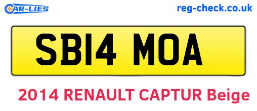 SB14MOA are the vehicle registration plates.