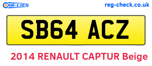 SB64ACZ are the vehicle registration plates.