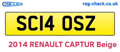 SC14OSZ are the vehicle registration plates.