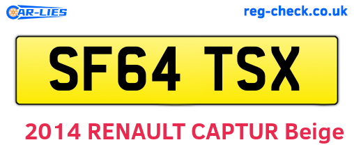 SF64TSX are the vehicle registration plates.