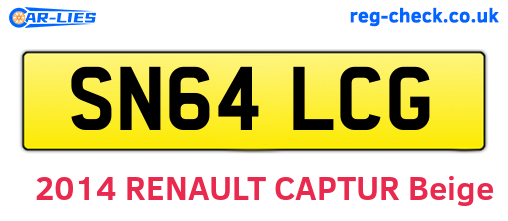 SN64LCG are the vehicle registration plates.