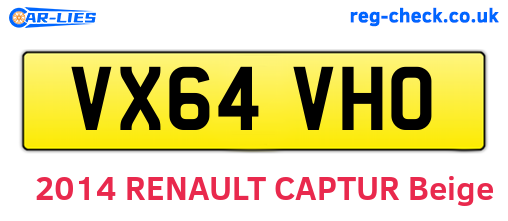 VX64VHO are the vehicle registration plates.