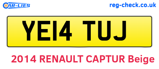YE14TUJ are the vehicle registration plates.