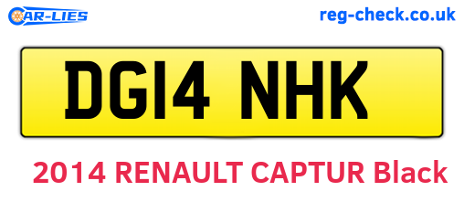 DG14NHK are the vehicle registration plates.