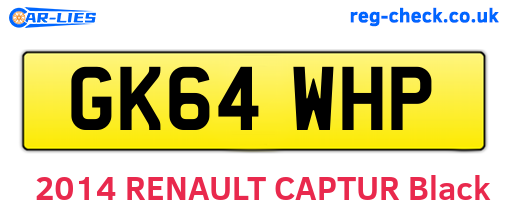 GK64WHP are the vehicle registration plates.
