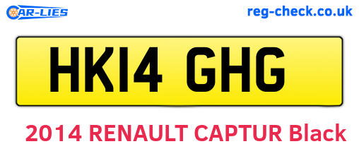 HK14GHG are the vehicle registration plates.