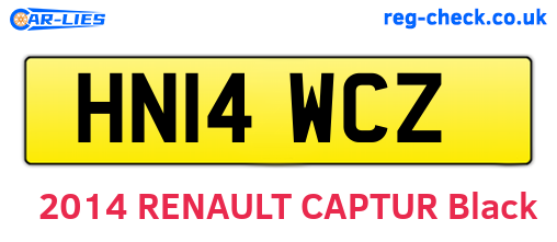 HN14WCZ are the vehicle registration plates.