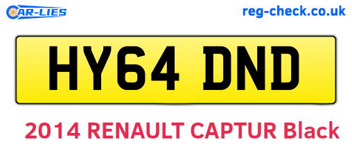 HY64DND are the vehicle registration plates.