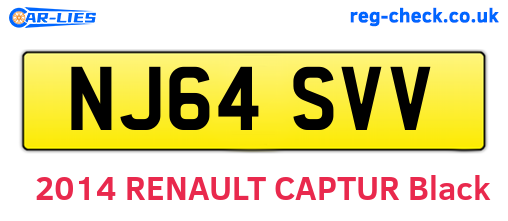 NJ64SVV are the vehicle registration plates.