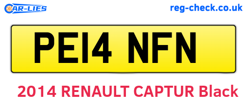 PE14NFN are the vehicle registration plates.