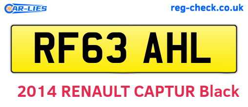 RF63AHL are the vehicle registration plates.