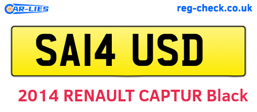 SA14USD are the vehicle registration plates.