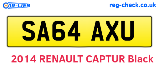 SA64AXU are the vehicle registration plates.
