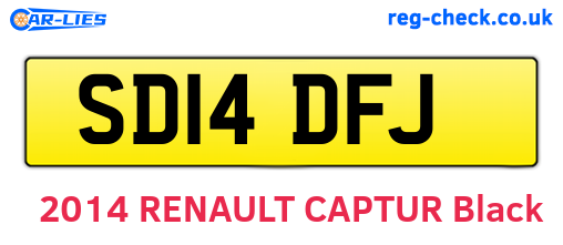 SD14DFJ are the vehicle registration plates.