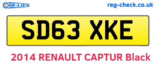 SD63XKE are the vehicle registration plates.