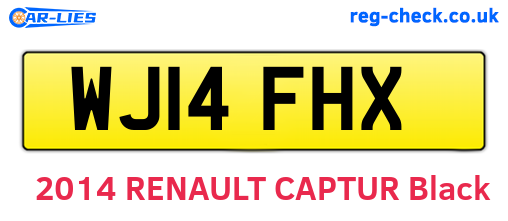 WJ14FHX are the vehicle registration plates.