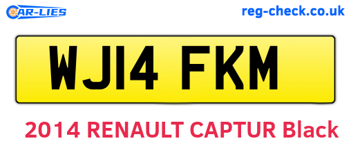 WJ14FKM are the vehicle registration plates.