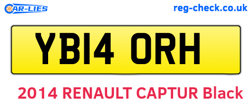 YB14ORH are the vehicle registration plates.