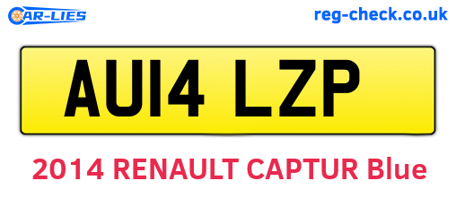 AU14LZP are the vehicle registration plates.