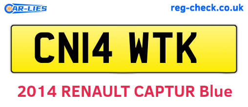CN14WTK are the vehicle registration plates.