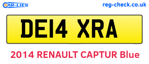 DE14XRA are the vehicle registration plates.