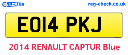 EO14PKJ are the vehicle registration plates.
