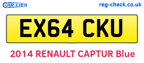 EX64CKU are the vehicle registration plates.