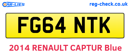 FG64NTK are the vehicle registration plates.