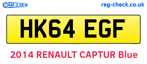 HK64EGF are the vehicle registration plates.