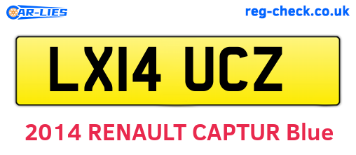LX14UCZ are the vehicle registration plates.