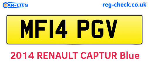 MF14PGV are the vehicle registration plates.