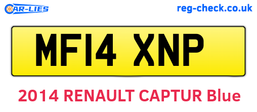 MF14XNP are the vehicle registration plates.