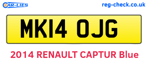 MK14OJG are the vehicle registration plates.