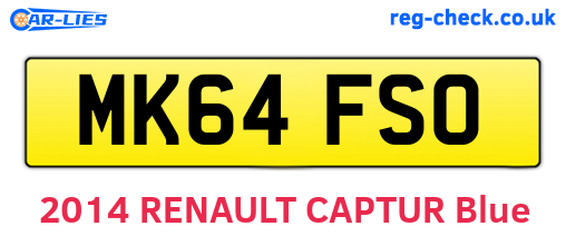 MK64FSO are the vehicle registration plates.