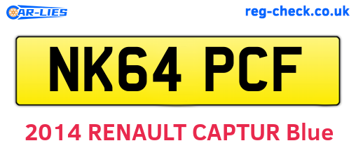 NK64PCF are the vehicle registration plates.